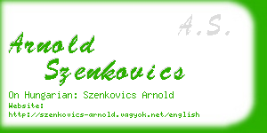 arnold szenkovics business card
